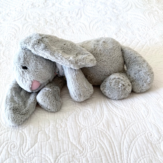 LONG-EARED GREY BUNNY WITH FLOPPY ARMS & LEGS 40CM