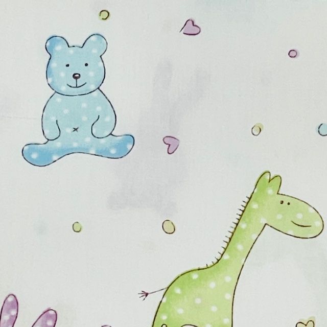100% COTTON BABY PILLOW SLIP - PASTEL BABY ANIMALS - Image 2