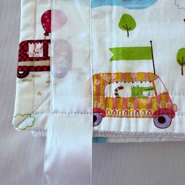 FUN COLOURFUL VEHICLES - LAND, SEA & AIR COTTON BABY BLANKET - Image 2