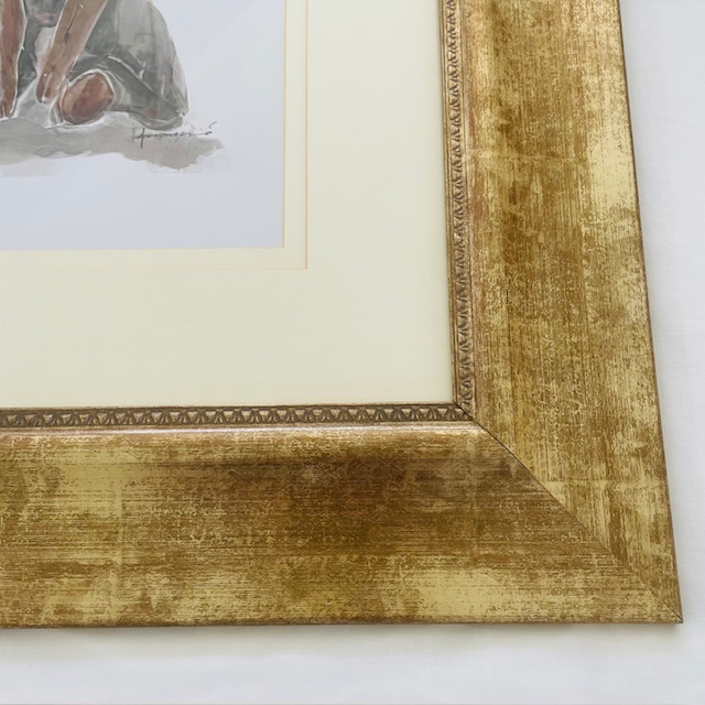 NORDIC WATER COLOUR PRINT - LITTLE FOX IN DRESS & BOW TIE IN GILT FRAME - Image 3