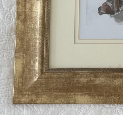 NORDIC WATER COLOUR PRINT - LITTLE FOX IN DRESS & BOW TIE IN GILT FRAME - Image 4